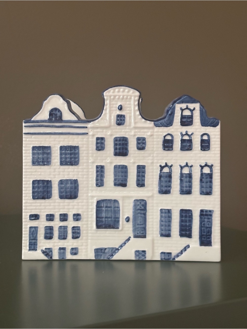 Delft Blue Napkin Holder Amsterdam Canal Houses Authentic Hand Painted Holland